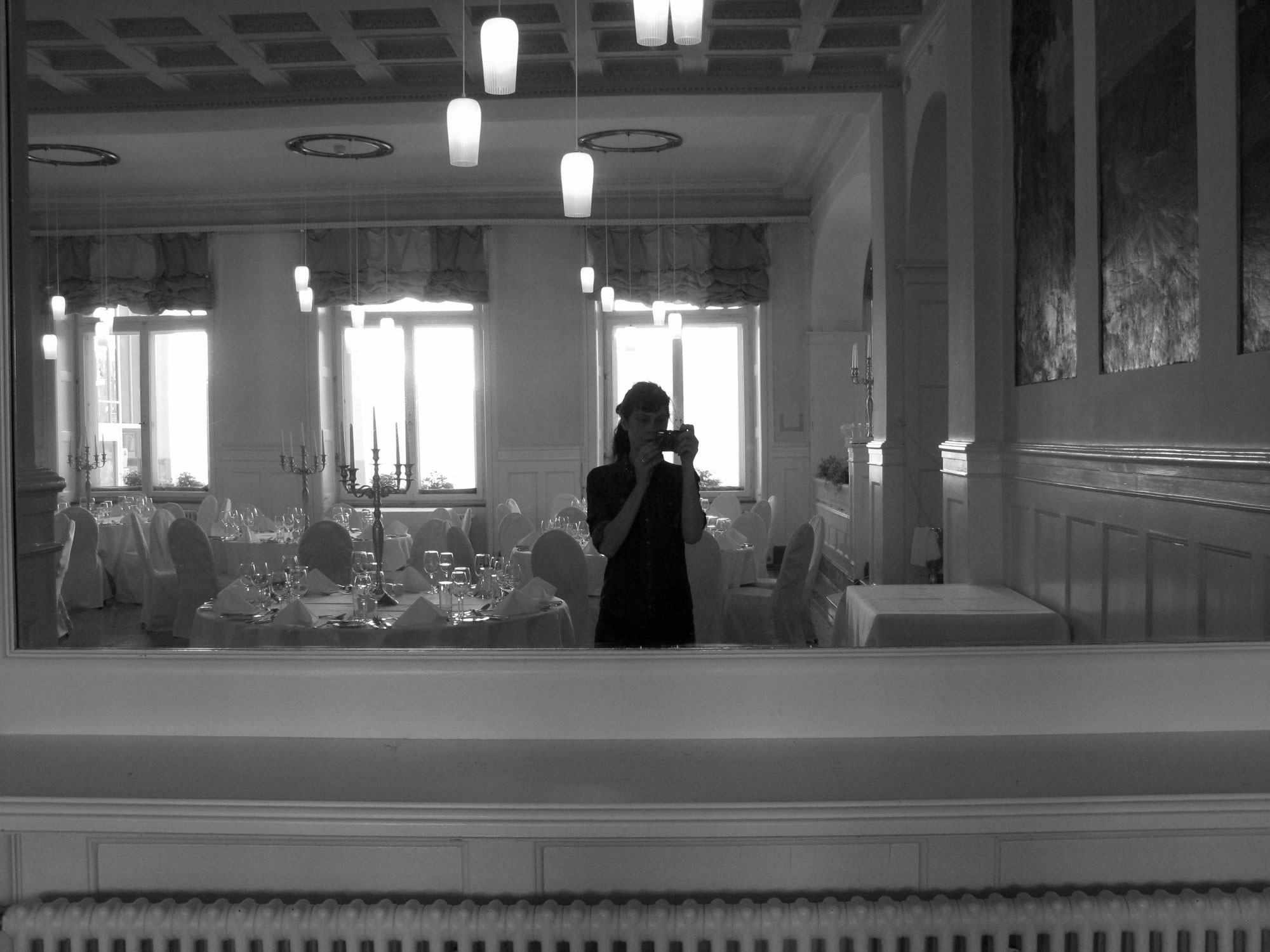 Secret mirror selfie Speisesaal Belle Epoque Berghotel Schatzalp Davos
